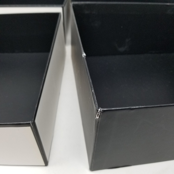 Chanel EMPTY Gift Boxes Lot 2 Medium Black White Keepsake Container 8.5" Square - Picture 8 of 15